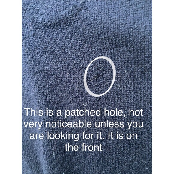 Brooks Brothers Sweater Mens 42 Navy Blue V-Neck 100% Lambswool Made in England - Picture 6 of 13